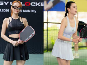 Ca sĩ Minh Hằng khoe dáng tại giải pickleball, á hậu Ánh Vương tiếc vì loại sớm