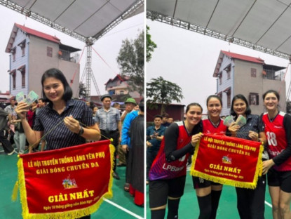 Thể thao - Hoa khôi Kim Huệ và dàn chân dài "đếm tiền mỏi tay" khi vô địch bóng chuyền hội làng