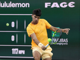 Video tennis Alcaraz - Dimitrov: Chóng vánh 66 phút, nối dài mạch thăng hoa (Indian Wells)