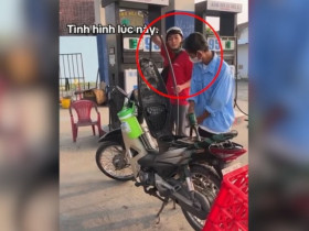 Clip: “Dở khóc dở cười” cảnh thanh niên kéo dây vòi xăng để vét nốt từng giọt