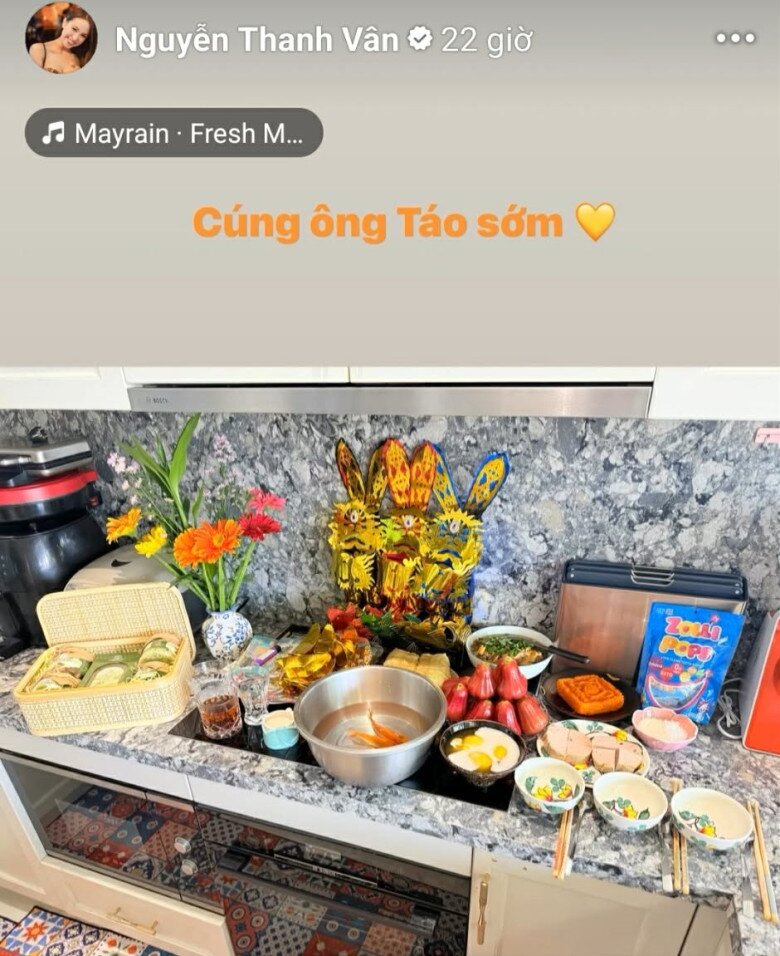 Chiêm ngưỡng mâm cỗ cúng ông công ông Táo của sao Việt: Người cầu kỳ gần chục món, người giản đơn - 7