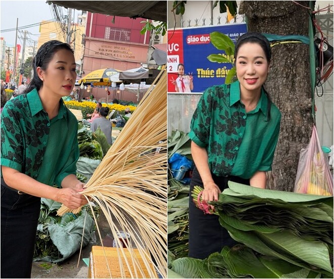 Sao Việt gói bánh chưng: NSND Trịnh Kim Chi nhảy múa bên nồi bánh, Minh Hằng "gây bão" khi tự khen - 1