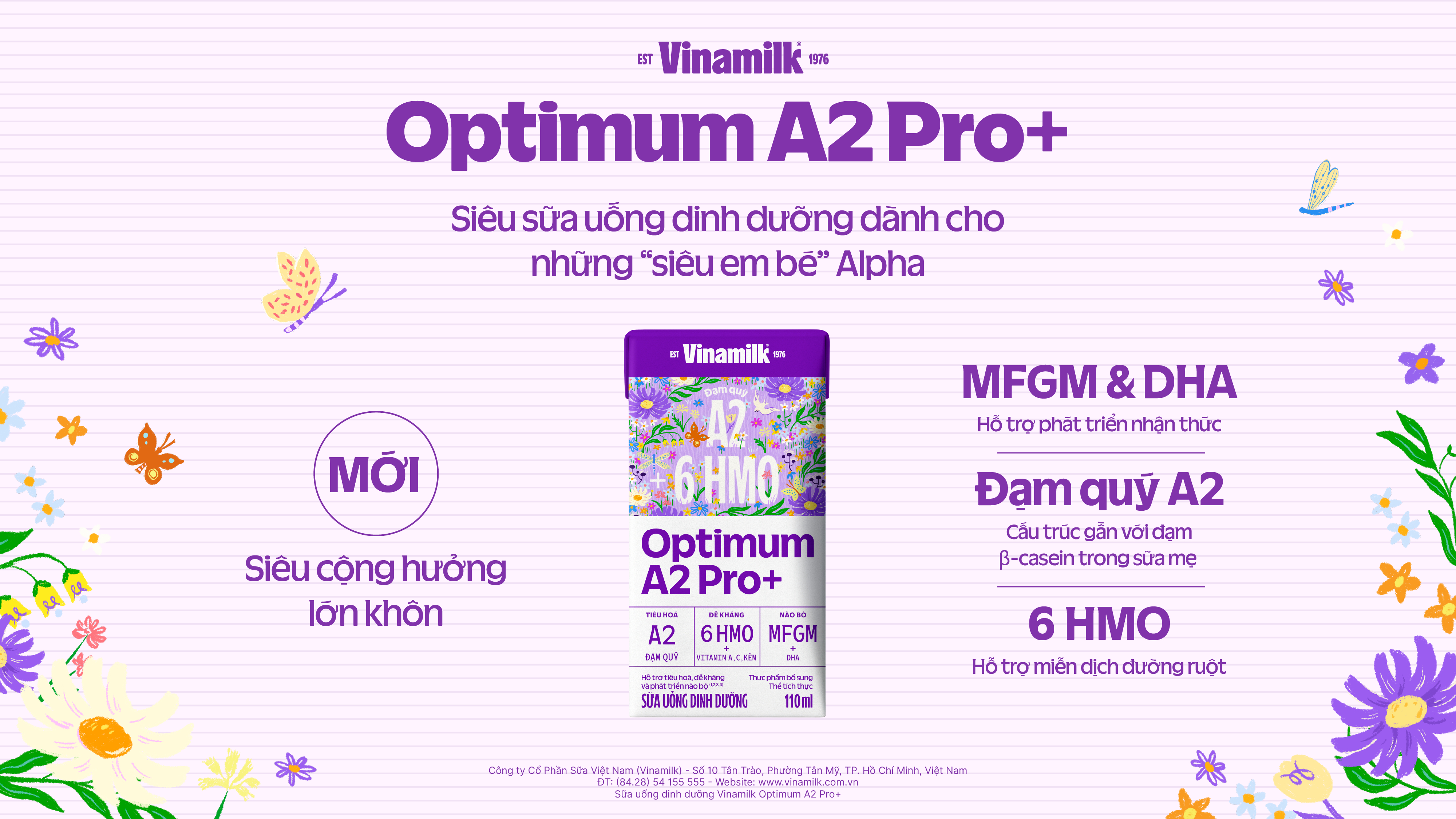Vinamilk ra mắt Optimum A2 Pro+ với lợi ích cộng hưởng từ đạm quý A2 - 6 HMO - MFGM & DHA - 1