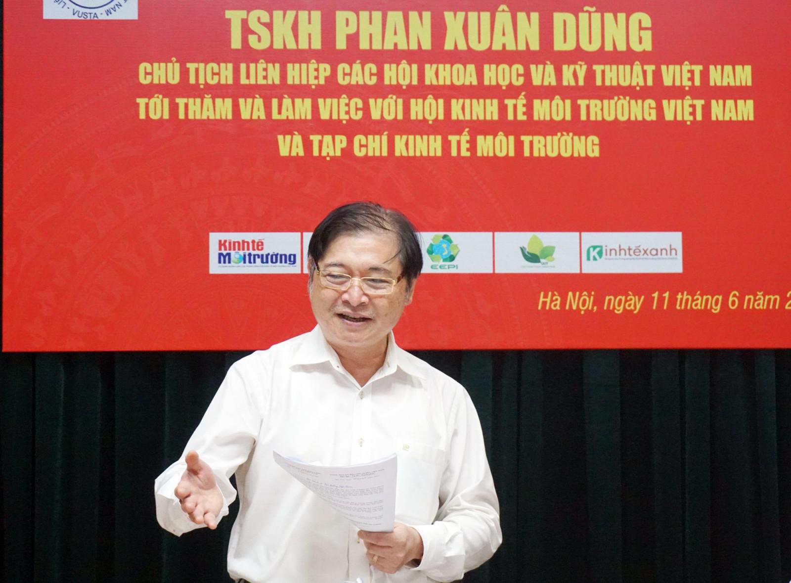 TSKH Phan Xuân Dũng, Chủ tịch VUSTA thăm, làm việc với VIASEE và TC Kinh tế Môi trường - 4