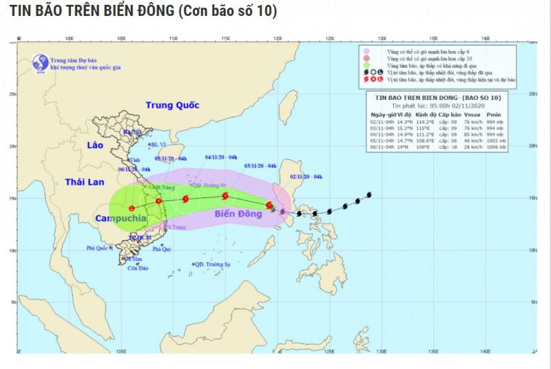 Cơn bão số 10 trên Biển Đông sẽ đến Việt Nam ngày 4/11 - 1