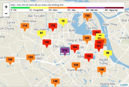 Không khí Hà Nội lại ô nhiễm nghiêm trọng - 1