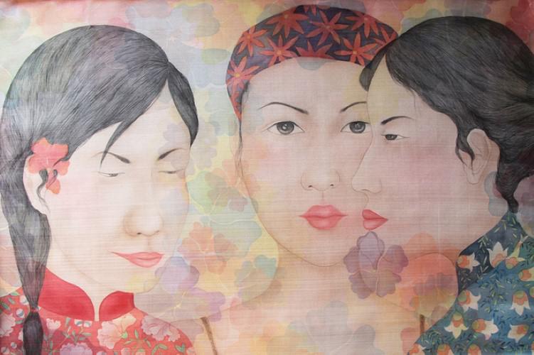 Bí ẩn phụ nữ trên tranh lụa của Châu Giang - 1
