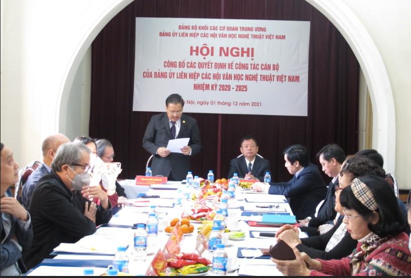 Hội nghị công bố Quyết định của Ban Thường vụ Đảng ủy khối về công tác cán bộ của Đảng ủy Liên hiệp các Hội Văn học nghệ thuật Việt Nam - 2