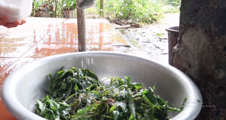 Cứ tưởng trồng chỉ để lấy củ ai ngờ l&aacute; của c&acirc;y n&agrave;y cực ngon, nấu chung với con gi&agrave;u đạm được m&oacute;n bổ từ đầu đến ch&acirc;n - 4