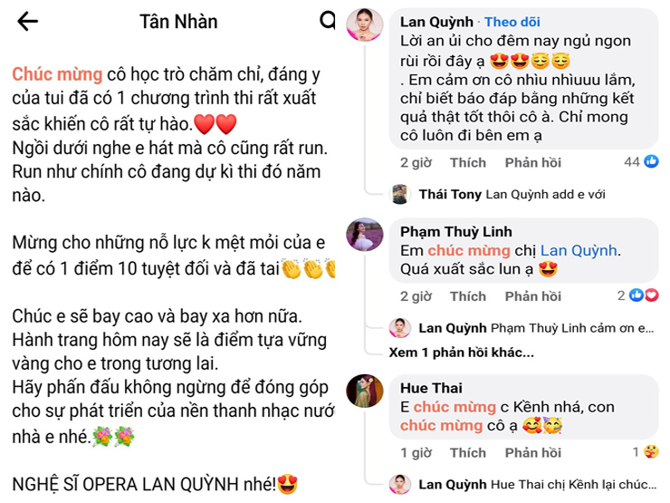 Ca sĩ Tân Nhàn chúc mừng trò cưng Lan Quỳnh xuất sắc tốt nghiệp thạc sĩ - 4