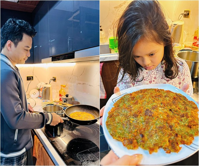 Vợ Hồng Đăng làm món Hàn Quốc đẹp mắt cho con, 2 ái nữ thủ thỉ &#34;ngon hơn ngoài hàng nhiều&#34; - 5