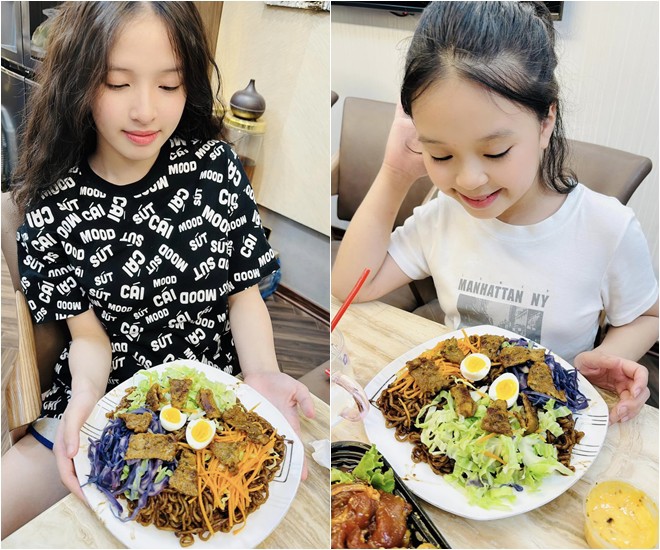 Vợ Hồng Đăng làm món Hàn Quốc đẹp mắt cho con, 2 ái nữ thủ thỉ &#34;ngon hơn ngoài hàng nhiều&#34; - 2