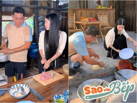Tài tử Huỳnh Anh Tuấn nấu ăn cùng "phú bà" nổi tiếng ở nhà vườn 6.000m2, 9X này vừa vào bếp đã bất ổn