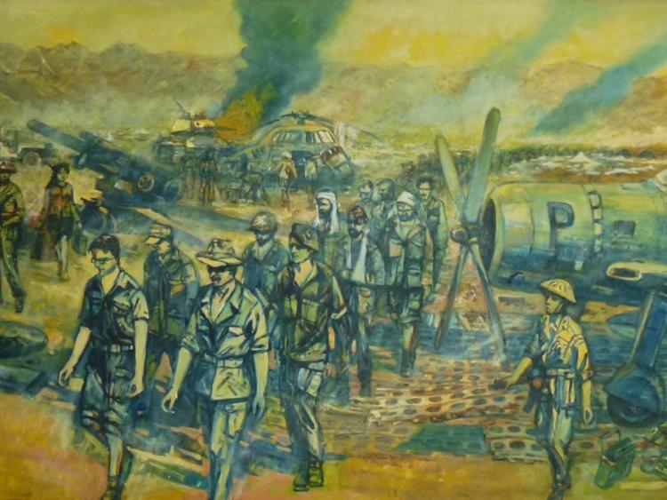 Trưng bày 70 tác phẩm của hoạ sĩ Lê Huy Toàn trong triển lãm Ký ức Điện Biên