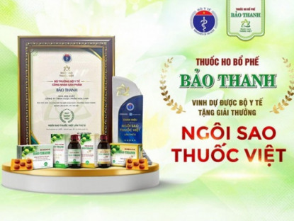 Thông tin doanh nghiệp - Thuốc ho Bổ phế Bảo Thanh được Bộ y tế tặng giải thưởng “Ngôi sao thuốc Việt”