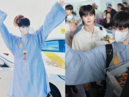 Giải trí - Nhóm nhạc Hàn Quốc mặc áo tấc &quot;gây bão&quot; ở sân bay, tổ chức concert ở Việt Nam