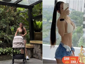 Vợ thủ môn Đặng Văn Lâm khoe body quá "mlem" sau sinh 2 tháng, dân tình nổ tranh cãi chuyện không ở cữ