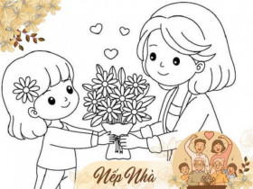 Tranh tô màu theo chủ đề: 20 mẫu tranh tô màu bé làm thiệp nhân Ngày của mẹ