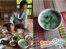 Bữa cơm tiếp khách dân dã nhà "Hoa hậu nghèo nhất Việt Nam", có món canh với cách nấu khác lạ