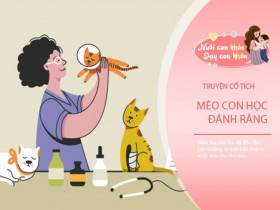 Truyện cổ tích: Chú mèo đánh răng