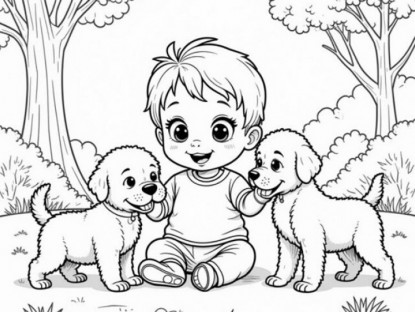 Gia đình - Khám phá 20 bức tranh tô màu chó con siêu đáng yêu cho bé mầm non