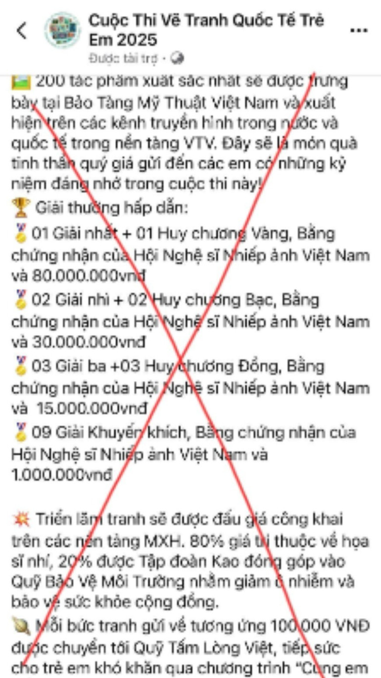 Cảnh báo về "bẫy" lừa đảo mạo danh cuộc thi vẽ tranh quốc tế - 2