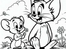 Tranh tô màu ''Tom và Jerry'' tinh nghịch, bé mầm non thỏa thích tạo ra bức tranh vui nhộn