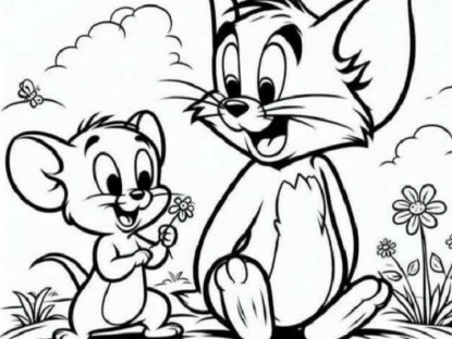 Gia đình - Tranh tô màu ''Tom và Jerry'' tinh nghịch, bé mầm non thỏa thích tạo ra bức tranh vui nhộn