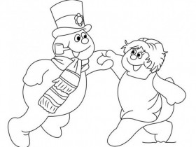 Tranh tô màu người tuyết Frosty vui nhộn, bé thoải mái hóa trang cho nhân vật phim hoạt hình yêu thích
