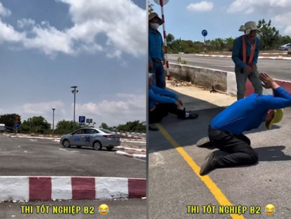 Giao thông - Clip: Thầy giáo “đứng ngồi không yên” khi học viên thi ghép xe ngang