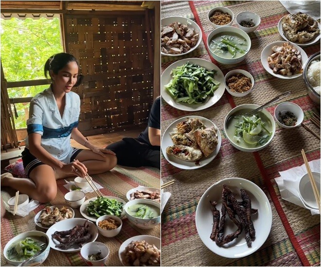 Bữa cơm tiếp khách dân dã nhà &#34;Hoa hậu nghèo nhất Việt Nam&#34;, có món canh với cách nấu khác lạ - 1