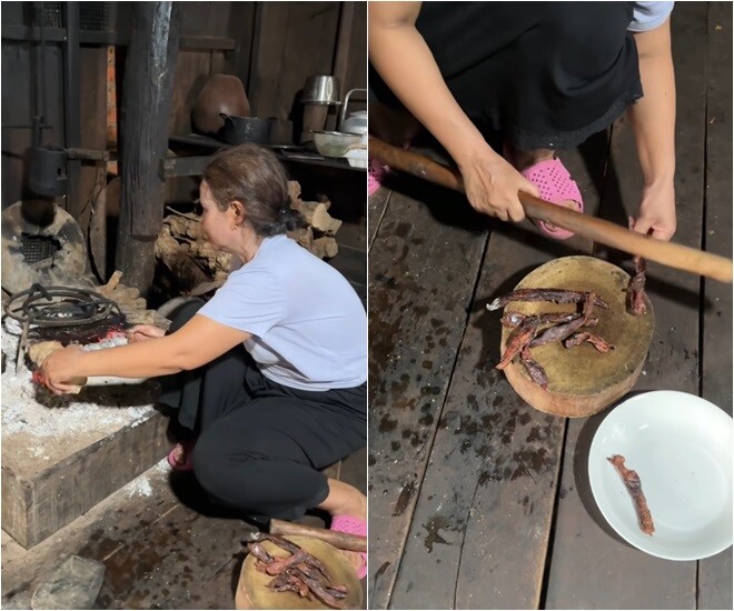 Bữa cơm tiếp khách dân dã nhà &#34;Hoa hậu nghèo nhất Việt Nam&#34;, có món canh với cách nấu khác lạ - 7