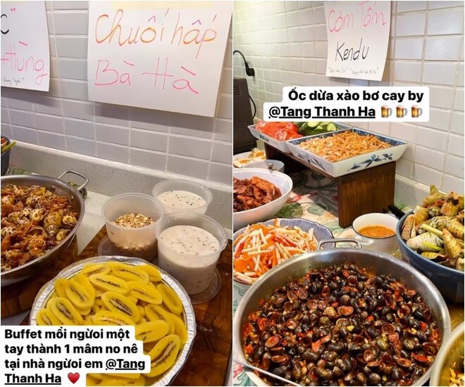 Bữa tiệc tại nhà &#34;nàng dâu nghìn tỷ&#34; do cô và những người bạn trổ tài: Toàn món dân dã &#34;cây nhà lá vườn&#34; - 1