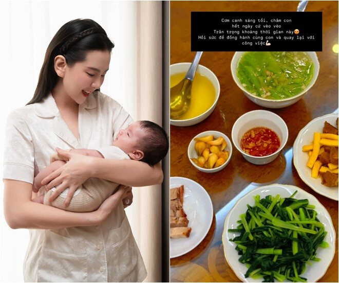 MC Mai Ngọc khoe &#34;cơm canh sáng tối&#34; dù bận bịu chăm con nhỏ, đổi món ngon cho ngày hè nóng nực - 1