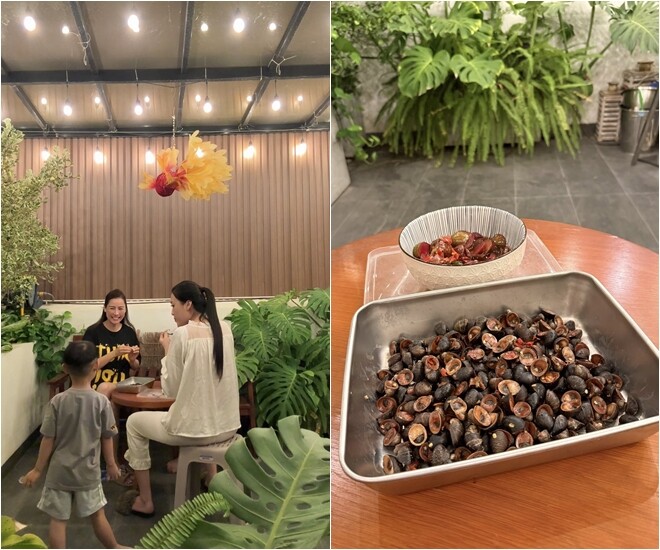 Nữ ca sĩ ở nhà hàng chục tỷ khoe bữa &#34;chill&#34; trên sân thượng, có món mận ngon ứa nước miếng - 1
