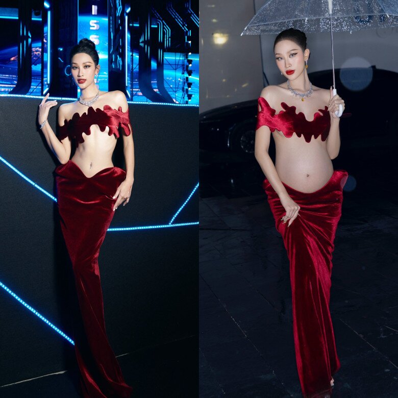 Người mẫu Việt lộ cặp &#34;tuyết lê&#34; đẹp ná thở khi đi sự kiện, dân tình không tin nổi cô đang mang bầu 8 tháng vì quá thon gọn - 2