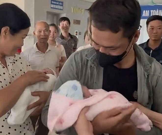 Làm thụ tinh nhân tạo, sản phụ Bắc Giang như &#34;trúng độc đắc&#34; khi sinh tới 3 bé, gia đình có tổng cộng 6 con đủ nếp đủ tẻ - 1