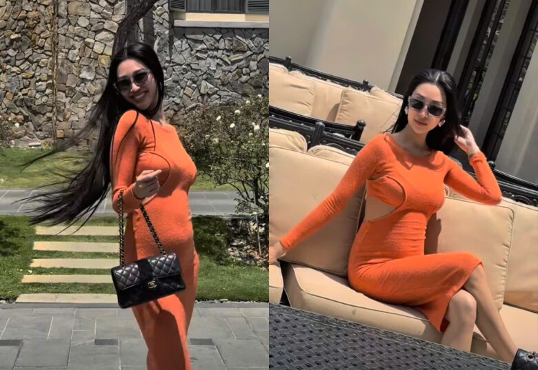Người mẫu Việt lộ cặp &#34;tuyết lê&#34; đẹp ná thở khi đi sự kiện, dân tình không tin nổi cô đang mang bầu 8 tháng vì quá thon gọn - 6