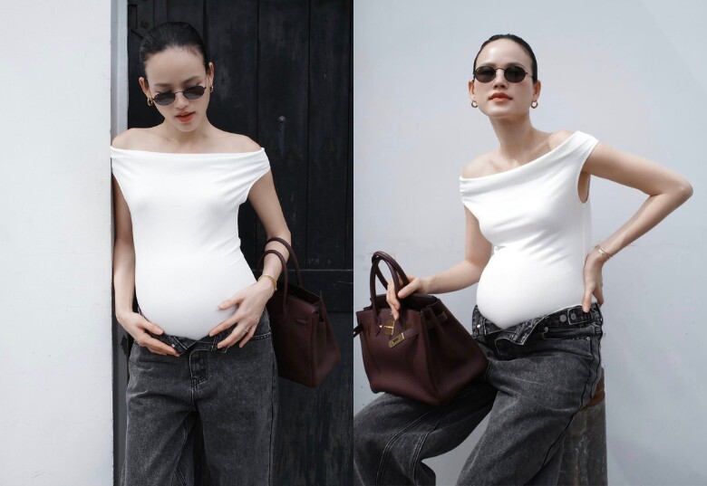 Siêu mẫu Tuyết Lan bế bụng bầu 7 tháng lên sàn diễn, U40 lần đầu mang thai được chồng bác sĩ &#34;cưng như trứng mỏng&#34; - 6