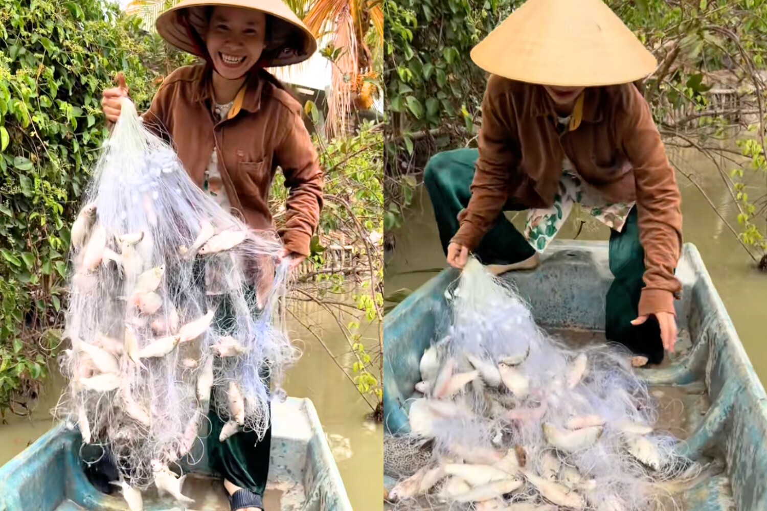 9X miền Tây bế bụng bầu đi giăng lưới bắt cá, lan tỏa nếp sống chân quê thu hút triệu view - 6