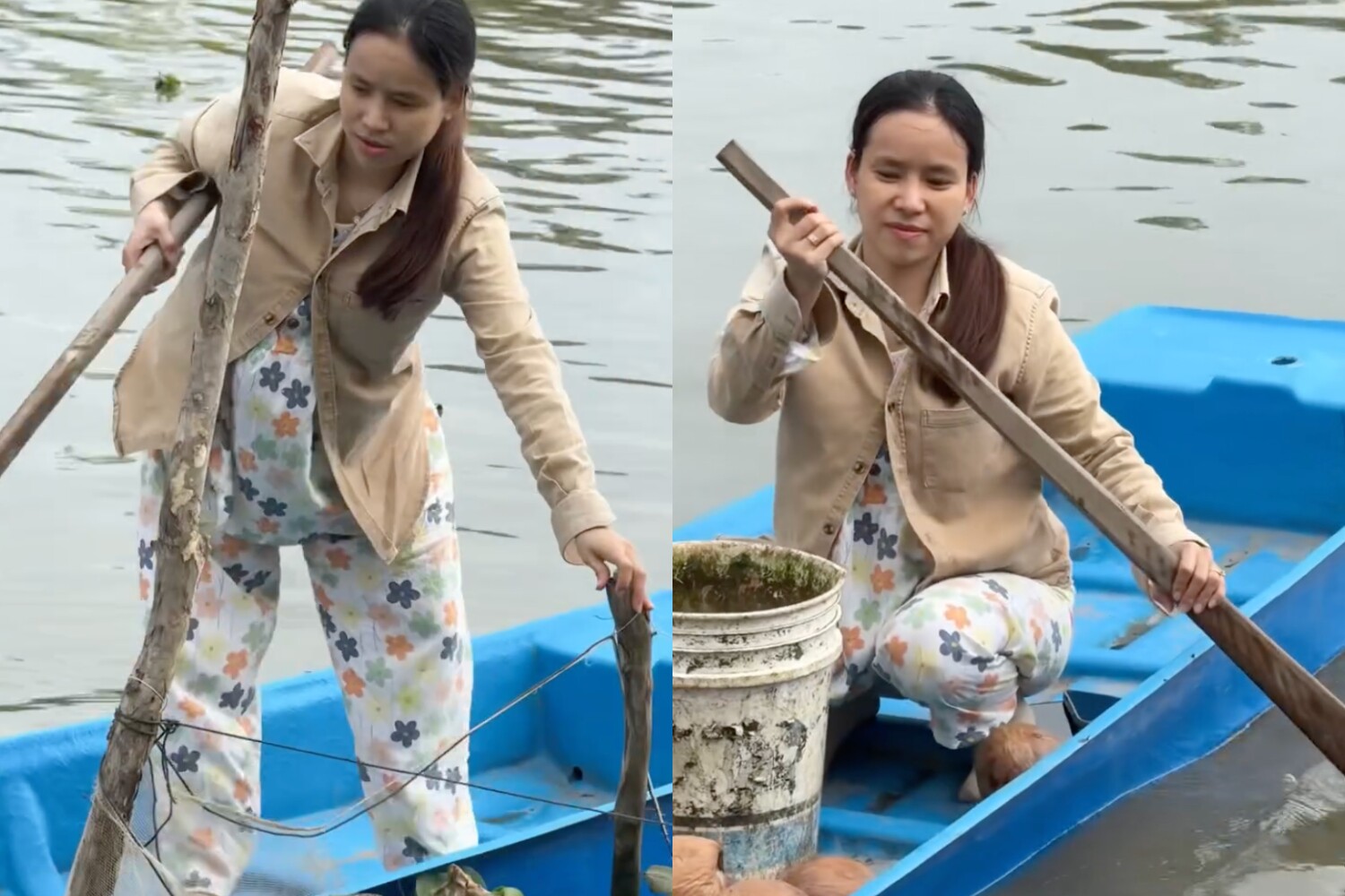 9X miền Tây bế bụng bầu đi giăng lưới bắt cá, lan tỏa nếp sống chân quê thu hút triệu view - 3