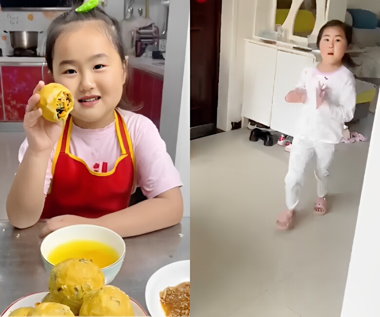 Bé gái 6 tuổi xinh xắn vào bếp mỗi ngày nấu cơm dưỡng thai cho mẹ, &#34;đầu bếp nhí&#34; khiến cả cõi mạng rưng rưng - 1