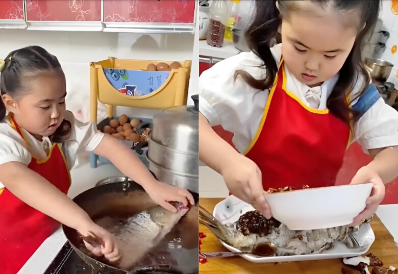Bé gái 6 tuổi xinh xắn vào bếp mỗi ngày nấu cơm dưỡng thai cho mẹ, &#34;đầu bếp nhí&#34; khiến cả cõi mạng rưng rưng - 3