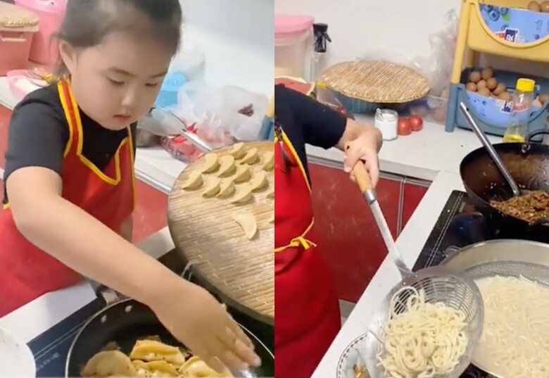 Bé gái 6 tuổi xinh xắn vào bếp mỗi ngày nấu cơm dưỡng thai cho mẹ, &#34;đầu bếp nhí&#34; khiến cả cõi mạng rưng rưng - 5