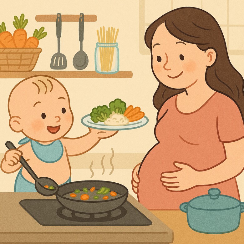 Bé gái 6 tuổi xinh xắn vào bếp mỗi ngày nấu cơm dưỡng thai cho mẹ, &#34;đầu bếp nhí&#34; khiến cả cõi mạng rưng rưng - 6