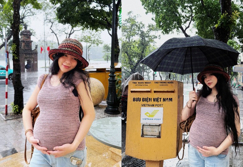 Em chồng hot girl của ca nương Kiều Anh ôm bụng bầu “bắn ảnh” cực chuyên nghiệp, tăng cân nhiều nhưng vẫn xinh - 4