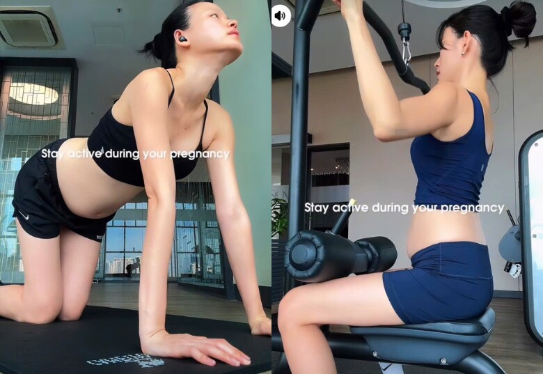 Người đẹp Việt sở hữu “cặp kiếm Nhật” dài miên man ôm bụng bầu hì hục tập thể dục, có chồng là bác sĩ thẩm mỹ vòng 1 nổi tiếng - 3