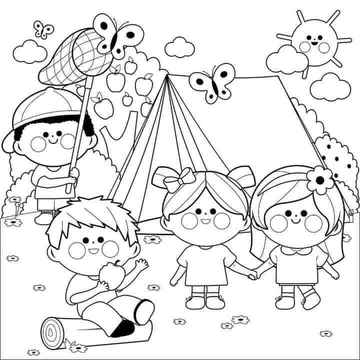 20 bức tranh tô màu chủ đề: Hoạt động mùa hè, bé thỏa sức sáng tạo và vui chơi - 6
