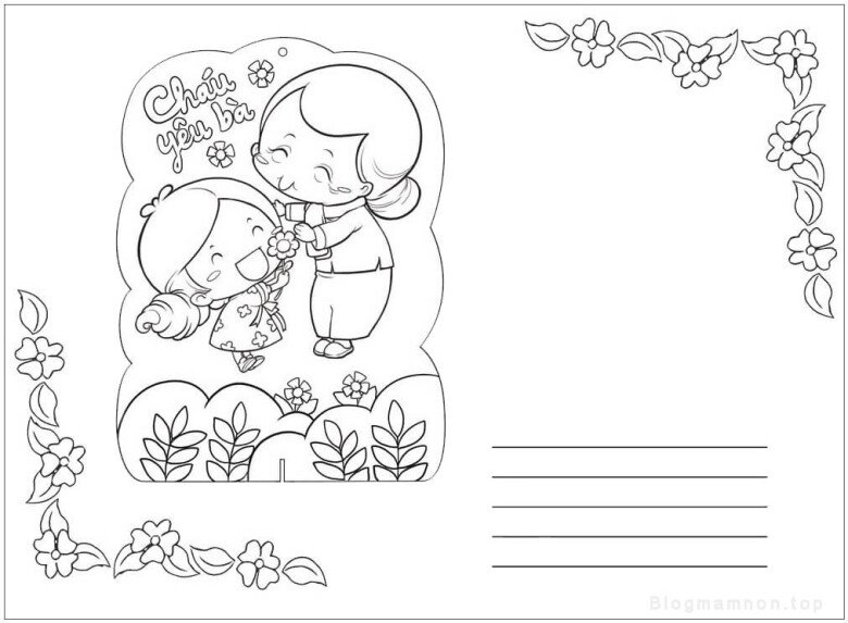 20 mẫu tranh tô màu thiệp tặng ông bà, bố mẹ và bạn bè - 20