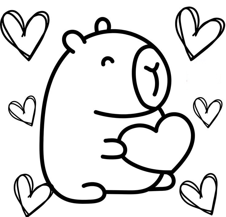 20 bức tranh tô màu capybara, bé tô điểm thêm màu sắc cho loài động vật đáng yêu nhất thế giới - 18